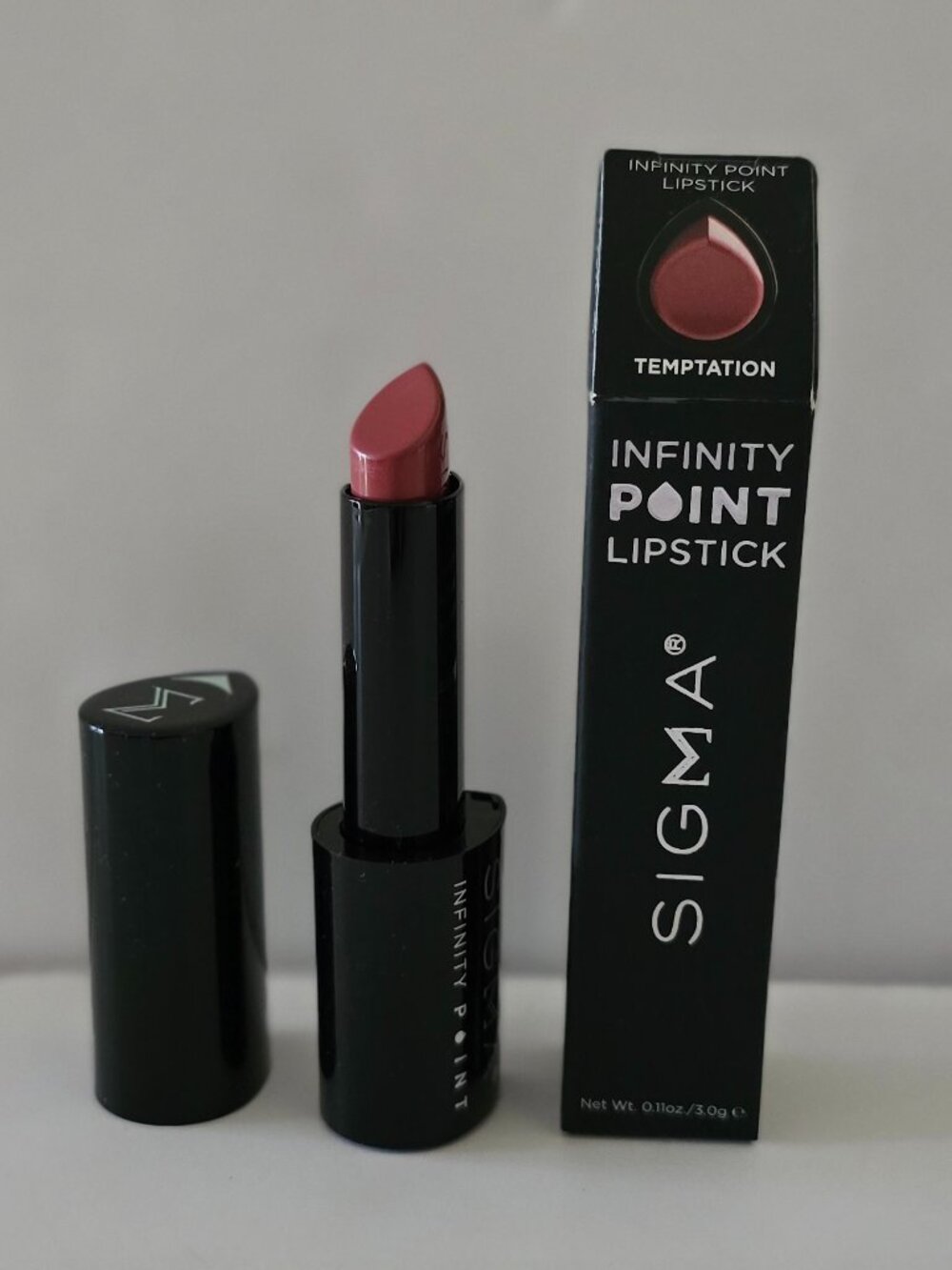 Sigma Infinity Point Lipstick in Temptation (Dark Mulberry) - 0.11 oz, Full Size